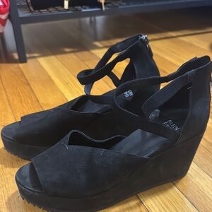 Eileen Fisher Black Wedge Sandals - lightly used